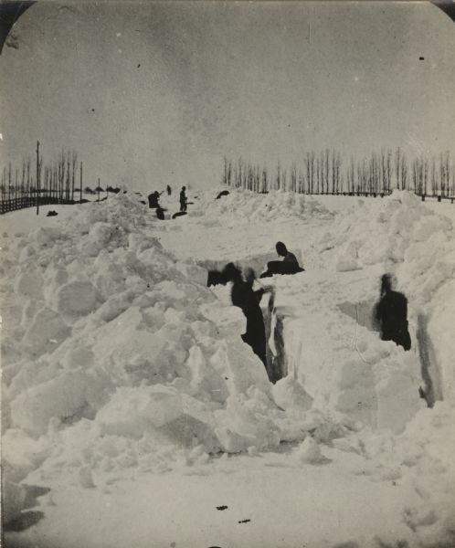 Buried railroad tracks